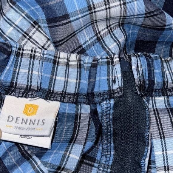 Dennis Blue Plaid Junior Skirt Elastic Waist 100% Polyester Size J15 - Picture 2 of 8